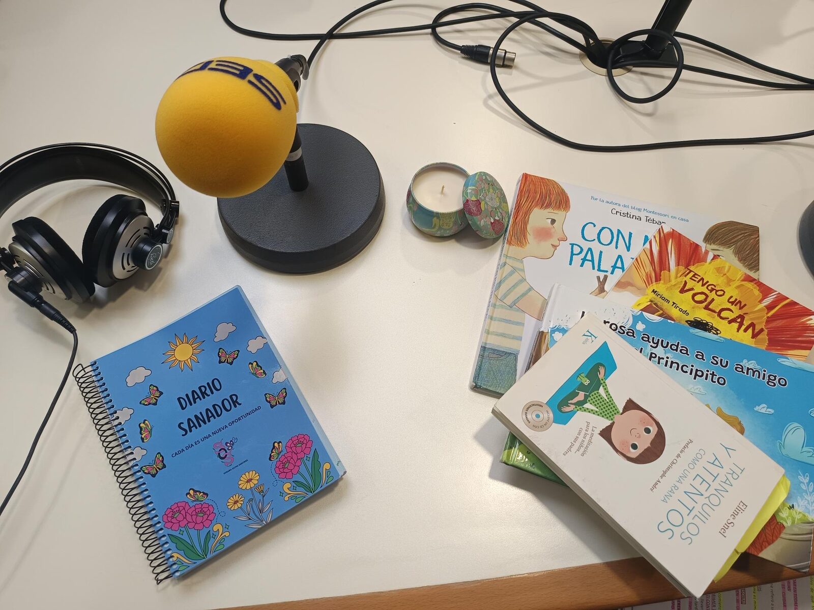 Diario Sanador y cuentos infantiles recomendados en el estudio de radio