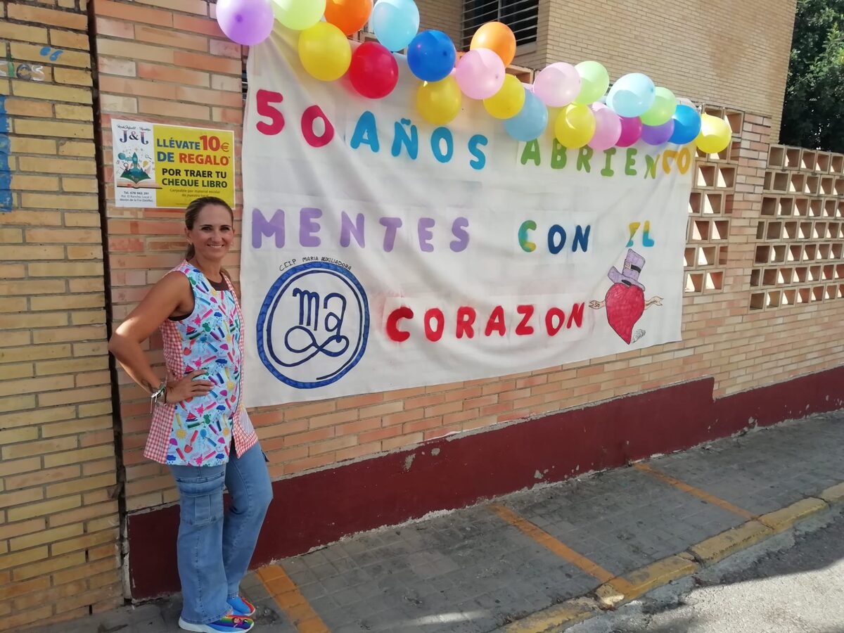 Susana Oliva Sánchez en la celebración del 50 aniversario del CEIP María Auxiliadora